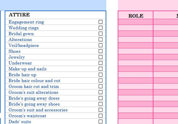 Wedding Planning Checklist My Excel Templates