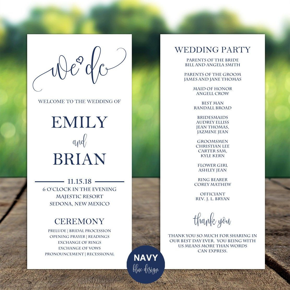 Wedding Program Personalized Printable Or Printed With FREE Etsy Wedding Program Personalized Printable Or Printed With FREE Etsy