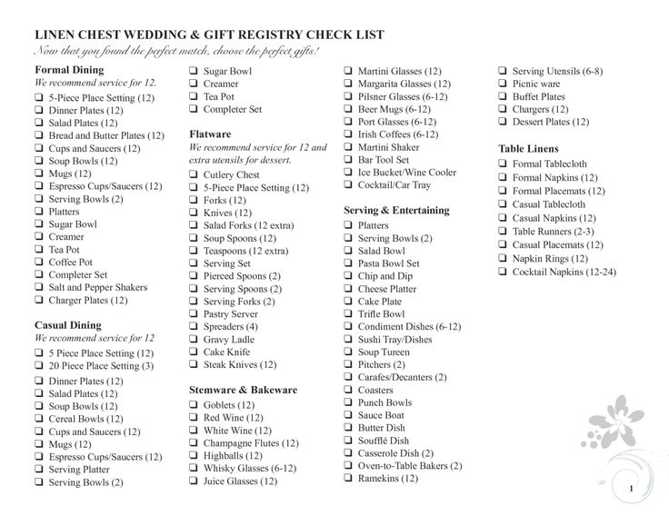 Wedding Registry Checklist Wedding Registry Checklist Wedding Gift 