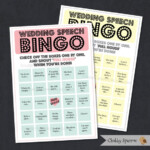 Wedding Speech Bingo Game Reception Entertainment Best Man