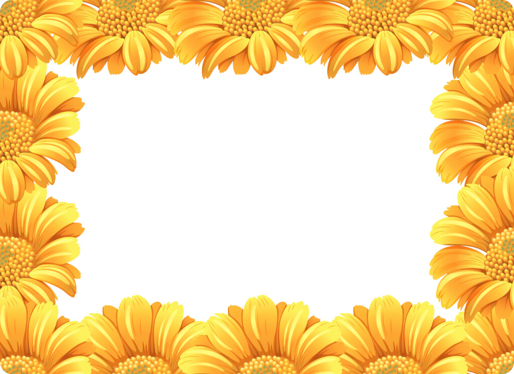 Yellow Daisy Flower Border 589123 Vector Art At Vecteezy